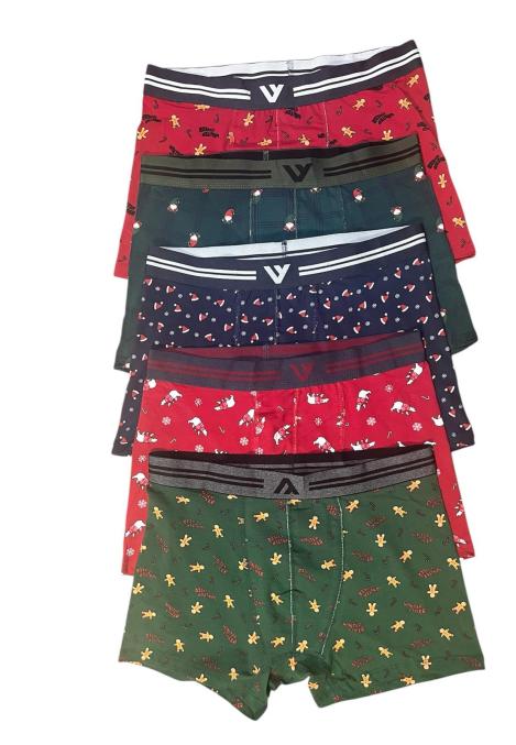 Boxeri barbati de Craciun, imprimeu emoji craciun,culoare diversificata,En-gros